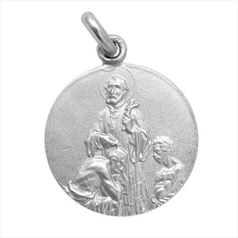 Silver medal of Saint Francis Xavier missionary 16 mm