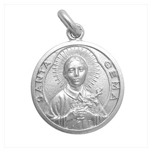 Saint Gemma silver medal 20 mm