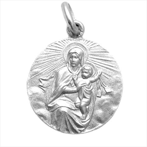 Silver medal Virgin of Carmen Mantle 18 mm