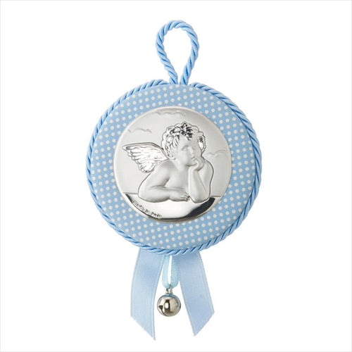 Silver Angel Raphael Crib Medallion with Bell 