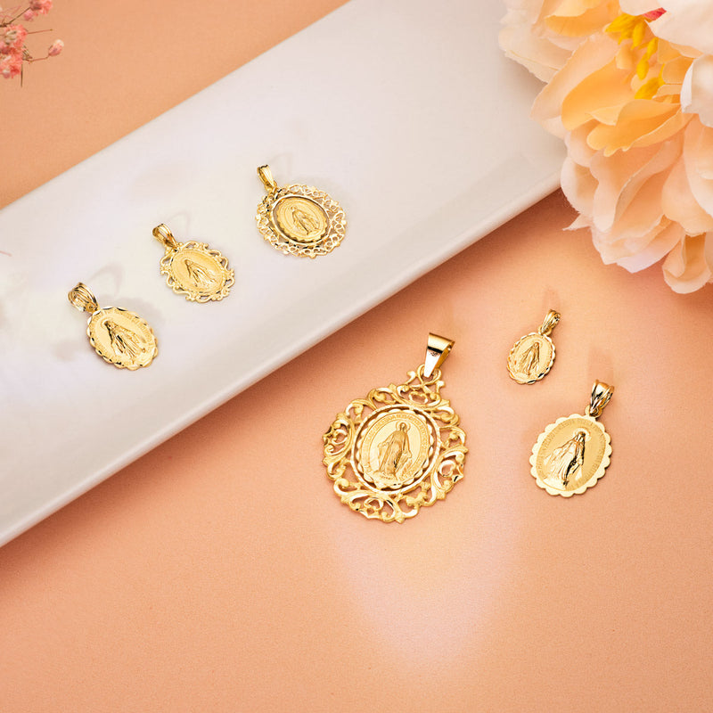 18K Miraculous Virgin Scapular Medal Shine 23x15 mm