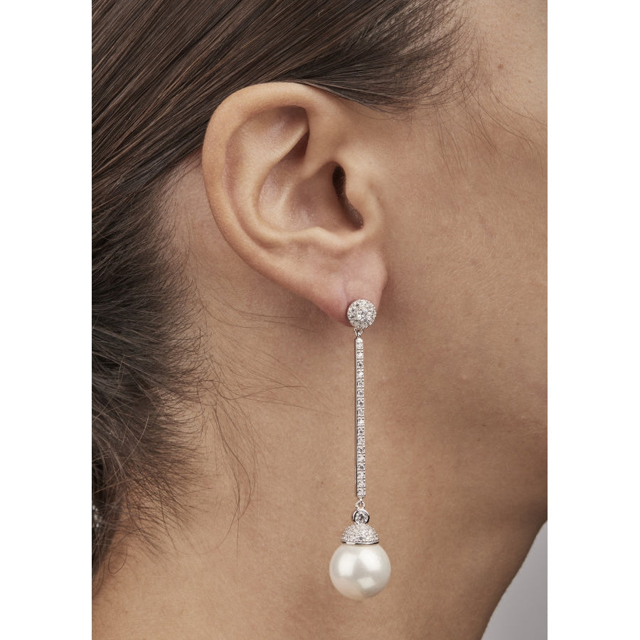 Long Thin Pearl Earrings
