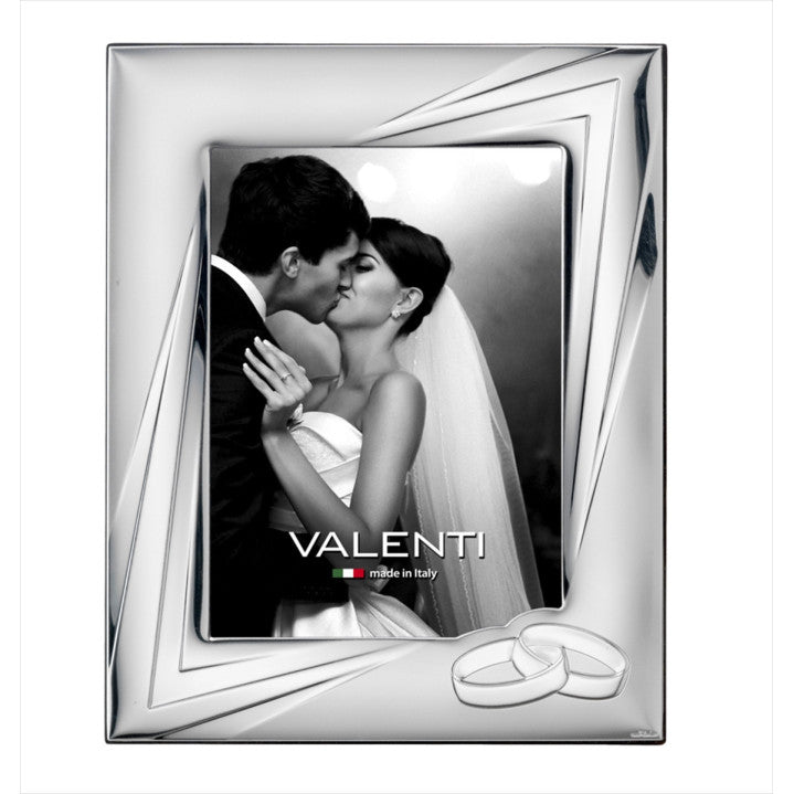 Silver Photo Frame 50th Anniversary Golden Wedding Rings