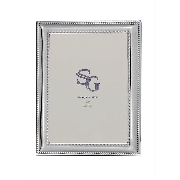 925 Sterling Silver Photo Frame Narrow Beaded
