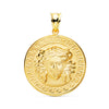 Méduse Méduse En Or Jaune 18 Carats Avec Bordure Greca Nuancée 25 mm