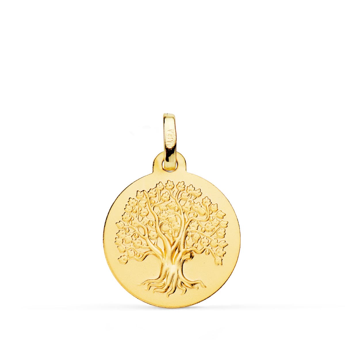 Medalha 18K Ouro Amarelo Árvore da Vida Fosca 18 mm