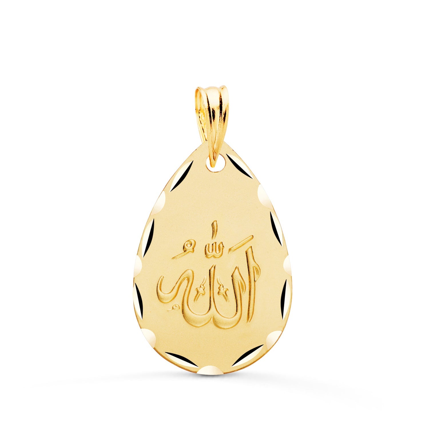 Medaglia in oro giallo 18K ala è grande ovale intagliata e satinata 22X14 mm