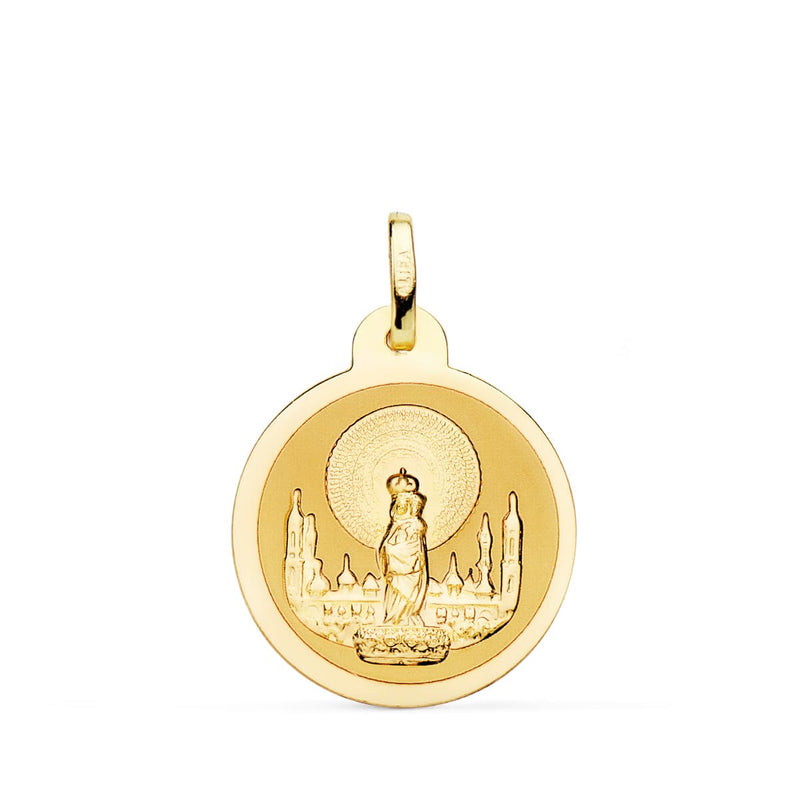 18K Medal Virgin Pilar in Gloss 20 mm