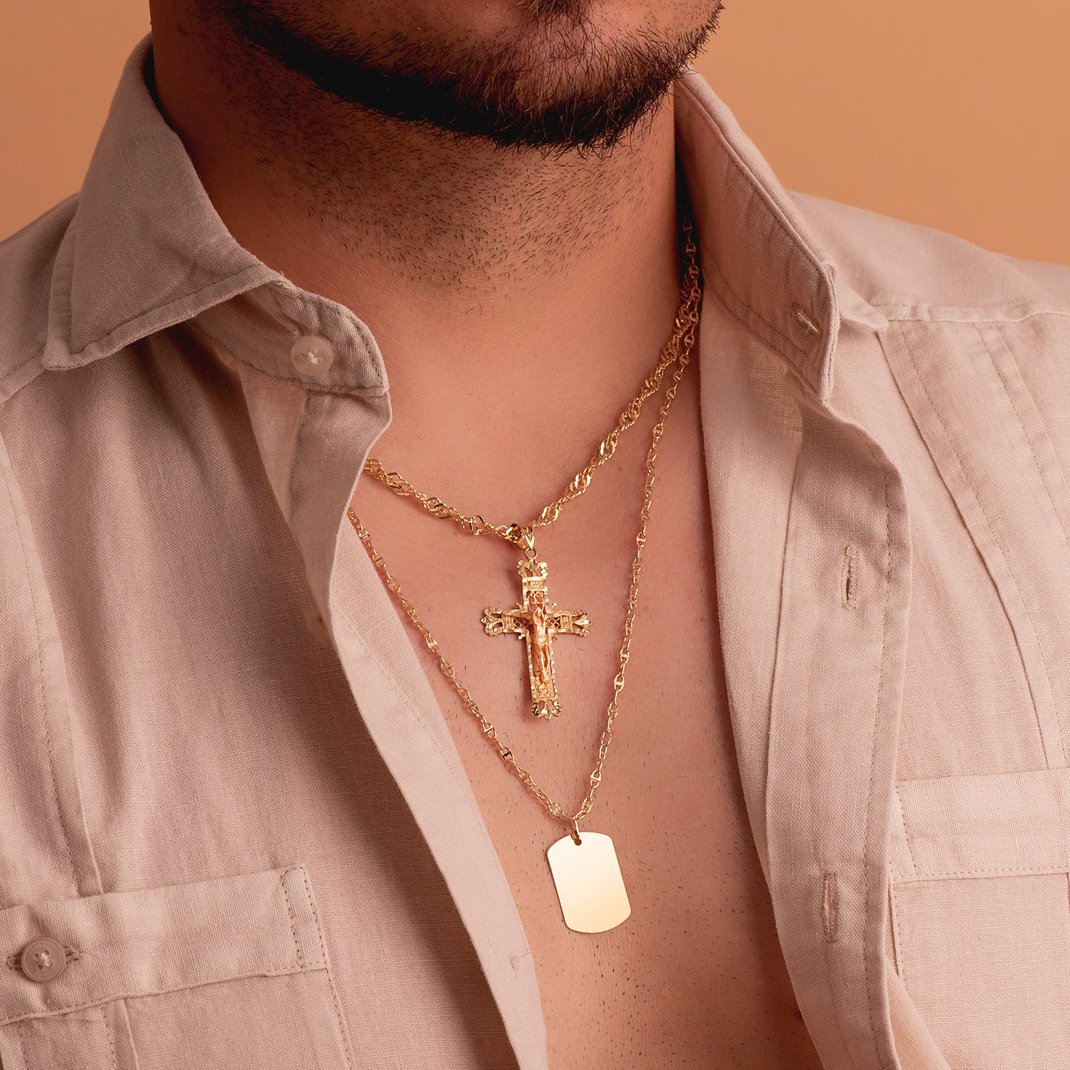 18K Cadena Maciza Singapur 50 cm 4 mm