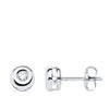 18K White Gold Chaton Diamond Earrings 0.140 Qts Vs2-G. Pressure