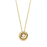 18K Yellow Gold Choker Chaton Diamond 0.020 Qts. G-Vs2. Chain 42 cm