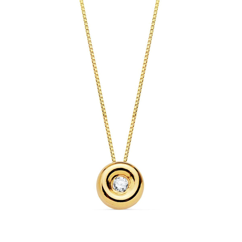 18K Yellow Gold Choker Chaton Diamond 0.020 Qts. G-Vs2. Chain 42 cm