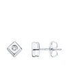 18K Square Chaton Diamond Earrings 0.030 Qts. Pressure. G-Vs2