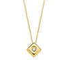 18K Gargantilla Oro Amarillo Chaton Rombo Diamante 0.015 Qts. G-Vs2 Cadena 42 cm