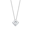 18K Gargantilla Oro Blanco Chaton Rombo Diamante 0.015 Qts. G-Vs2. Cadena 42 cm