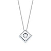Tour de cou diamant losange en or blanc 18 carats 0,050 Qts. G-Vs2. Chaîne 42 cm