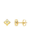 18K Pendientes Oro Amarillo Estrella 5x5 mm Diamante 0.030 Qt. G-Vs2.