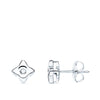 18K White Gold Star Earrings 5.5x5.5 mm Diamond 0.040 Qt. G-Vs2.