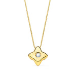 18K Gargantilla Oro Amarillo Estrella 5x5mm Diamante 0.015Qt. G-Vs2. Cadena 42cm