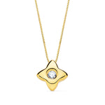 18K Gargantilla Oro Amarillo Estrella 6x6mm Diamante 0.050Qt. G-Vs2. Cadena 42cm