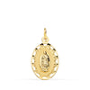 18K Medalla Oro Amarillo Virgen De Guadalupe Cerco Calado 23x14 mm