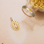 18K Yellow Gold Medal Virgin of Guadalupe Openwork Frame 23x14 mm