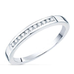 Bague en or blanc 18 carats 11 diamants 0,150 Qts. Si-H