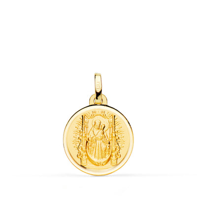 18K Yellow Gold Medal Virgin Del Pino Throne Bezel 18 mm