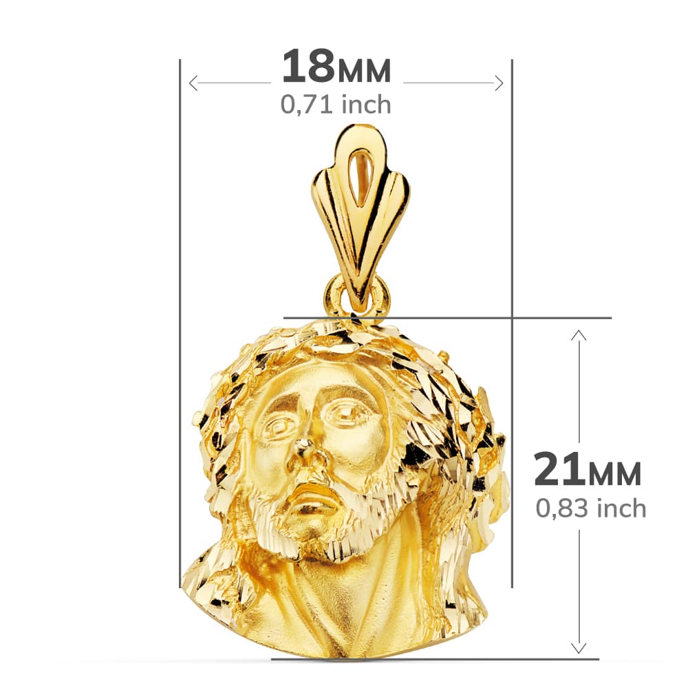 18K Christ Head of Murillo 21x18 mm