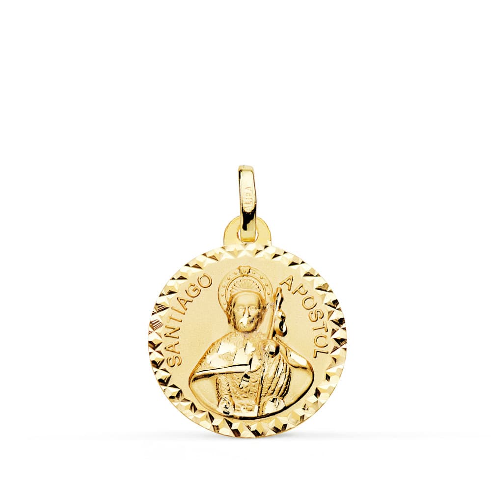 Medaglia Santiago Apostolo 18K Taglio Croce 18 mm