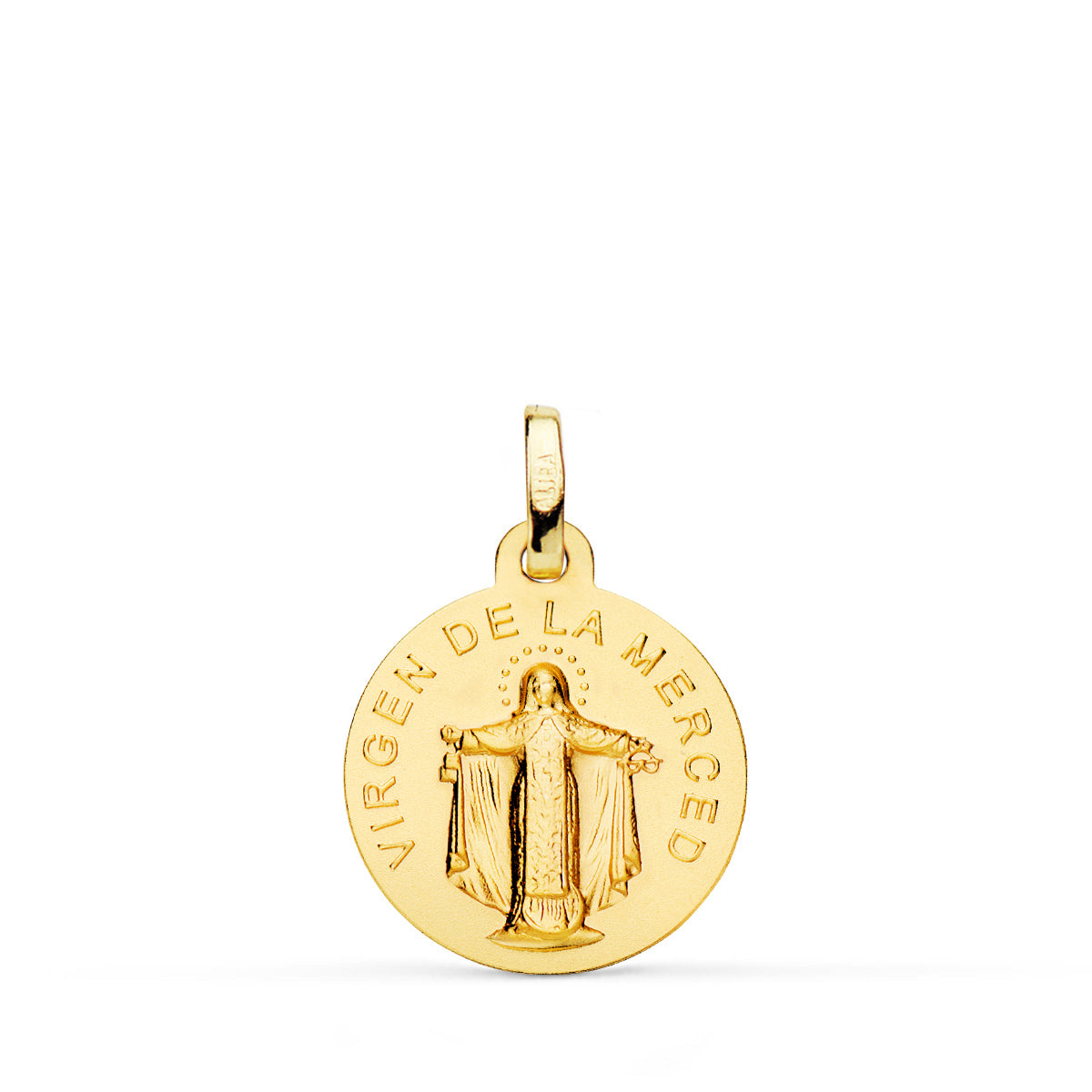 Médaille 18K Or Jaune Vierge De La Merced 16 mm