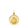 18K Medal Virgin Mary Help of Christians Bezel 16 mm