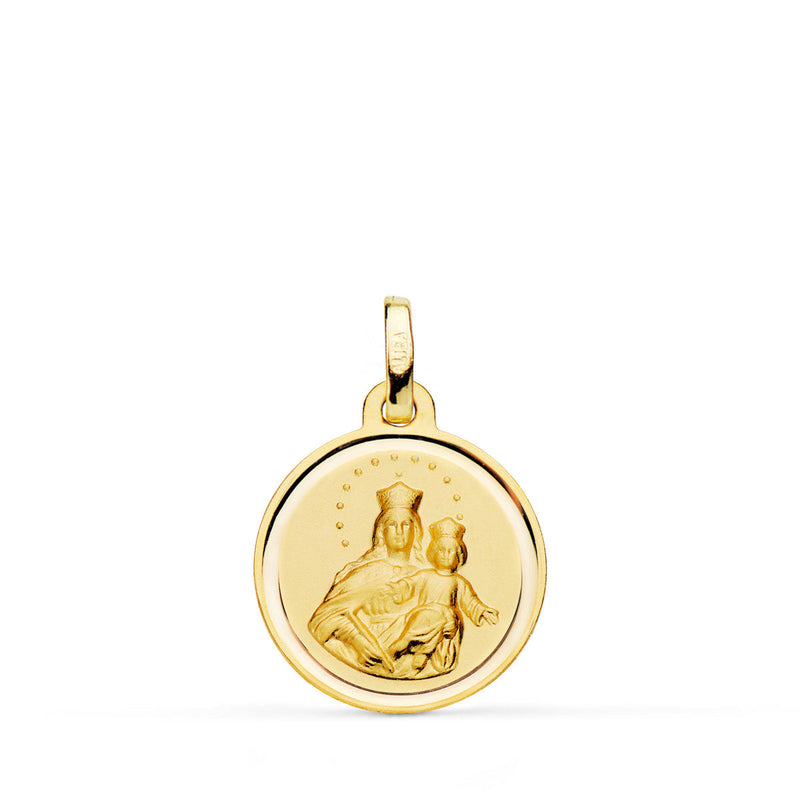 18K Medal Virgin Mary Help of Christians Bezel 16 mm