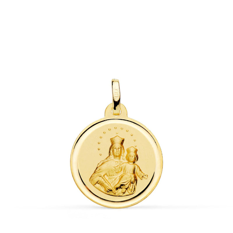 18K Medal Virgin Mary Help of Christians Bezel 18 mm