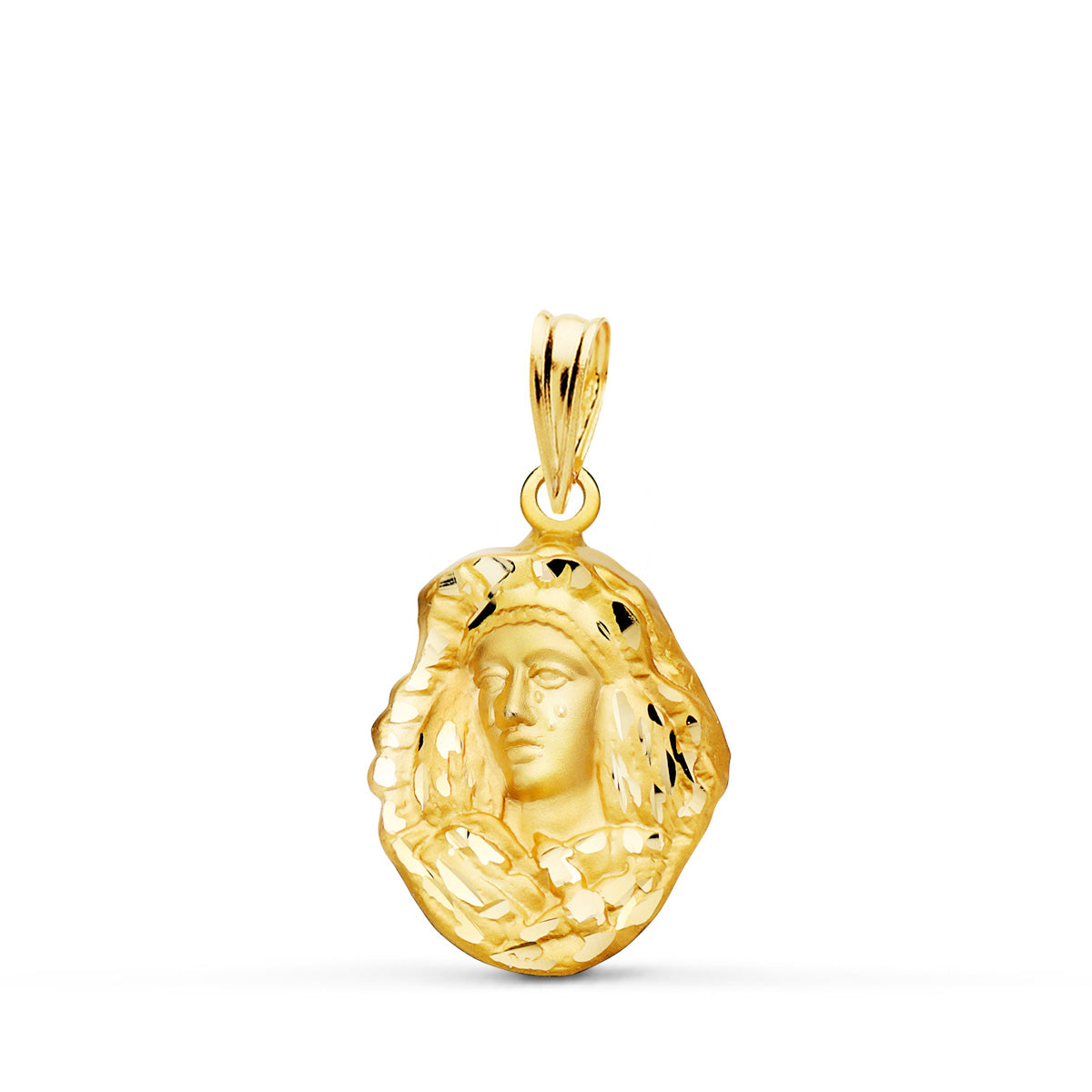 18K Hope Medal of Triana Carved Silhouette 17x13 mm