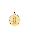 Médaille Vierge de l'Almudena en Or Jaune 18 Carats Sculptée 18 mm