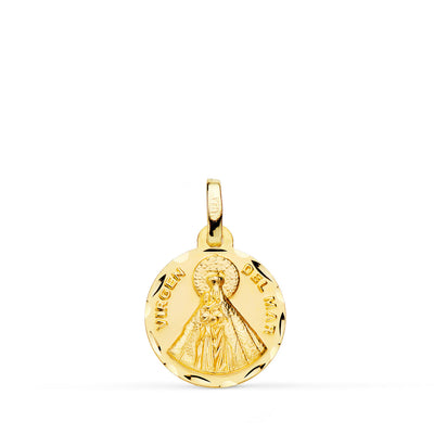 18K Medalla Nuestra SeãOra Virgen Del Mar 14 mm Tallada