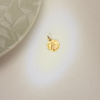 18K Medalla Nuestra SeãOra Virgen Del Mar 14 mm Tallada