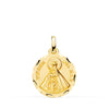 18K Medalla Oro Amarillo Virgen Del Mar Tallada 18 mm