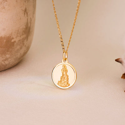 18K Medalla Virgen Del Saliente 18 mm