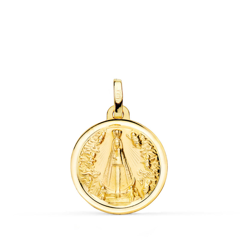 18K Medalla Virgen Nuestra Señora De Begoña Bisel 18 mm