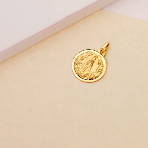 18K Medalla Virgen Nuestra Señora De Begoña Bisel 18 mm