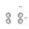 Pendientes Oro Blanco Chaton 4 Brillantes 0.08 Qts. 1.7 mm Vs2-G. 11x5.5 mm