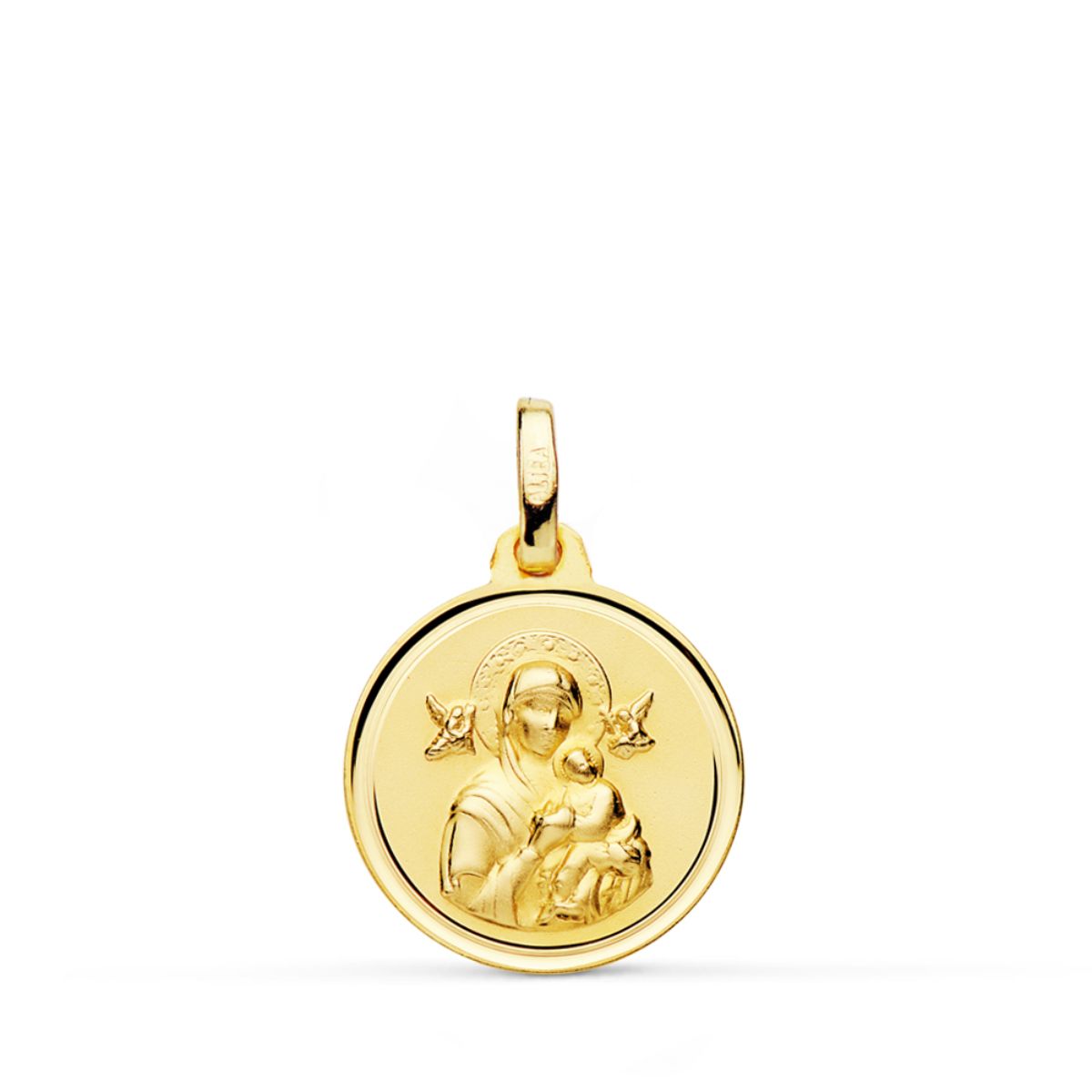 Médaille Vierge du Perpétuel Secours 18K Biseau 16 mm