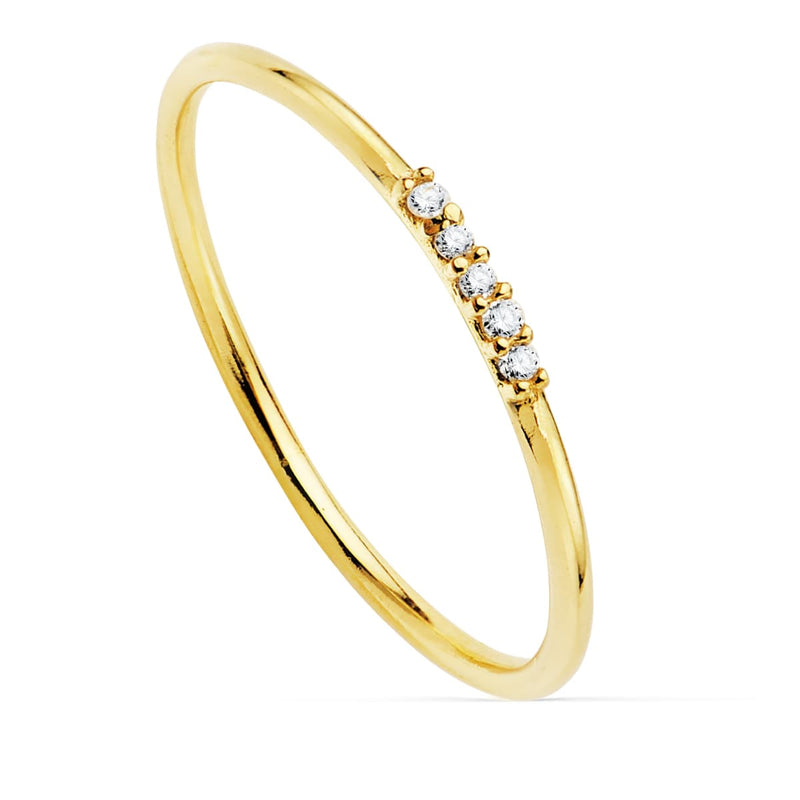 18K Sortija Oro Amarillo con 5 Diamantes