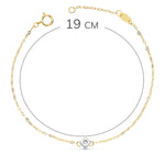 18K Pulsera Oro Bicolor Chaton De Rombo Con Diamante Si-H 0.015  Qts. 19 cm