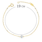 18K Bicolor Gold Diamond Chaton Bracelet With Si-H Diamond 0.015 Qts. 19cm