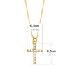18K Gargantilla Cruz 8.5x 6.5mm11 Diamantes 0.05Qt.Cadena Veneciana 45cm G-Vs2