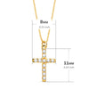 18K Gargantilla Cruz 11x8 mm 11 Diamantes 0.09Qt. Cadena Veneciana 45cm G-Vs2