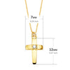18K Gargantilla Cruz 12x7 mm 1 Diamante 0.015Qt. Cadena Veneciana 45cm G-Vs2